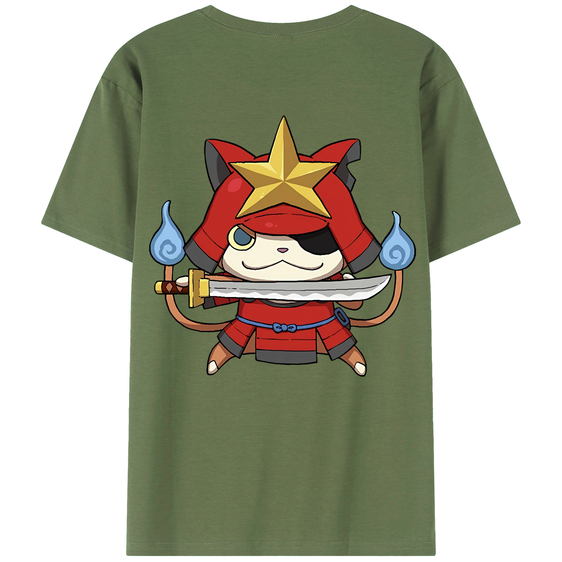 （画像用） 妖怪ウォッチ Yo-kai Watch 綿100％ メンズ半袖Tシャツ（バックプリント） 通気性